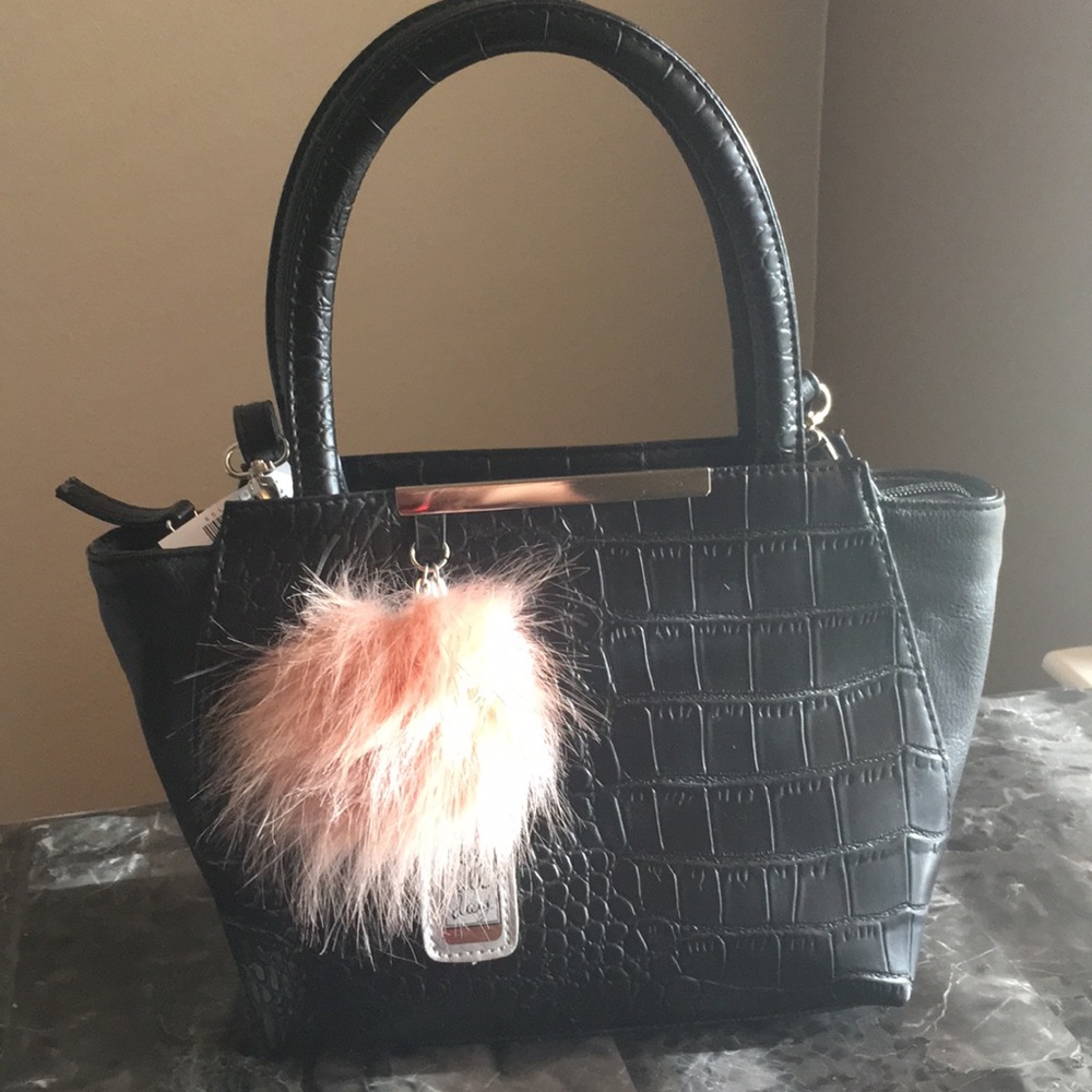 NWTblack alligator pleather crossbody clutch purse